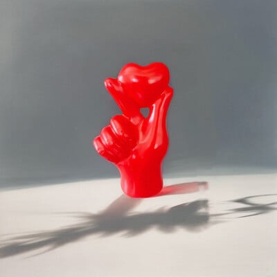 Statui cu gesturi ale mâinii inimii Sculpturi Ornament de birou din rășină de lux Iubire Deget Sculptură modernă cu gesturi ale mâinii Raft de acasă pentru birou
