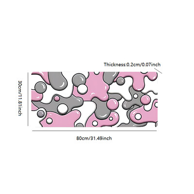 Ružičasta Bubble Sportska podloga za miša, 11,81 x 9,84 inča, produžena gaming podloga za miša s 2 mm protukliznom gumenom podlogom sa prošivenim rubovima, prikladna