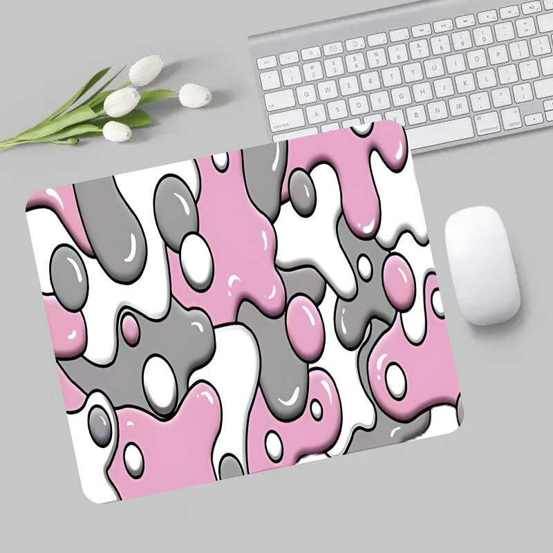Ružičasta Bubble Sportska podloga za miša, 11,81 x 9,84 inča, produžena gaming podloga za miša s 2 mm protukliznom gumenom podlogom sa prošivenim rubovima, prikladna
