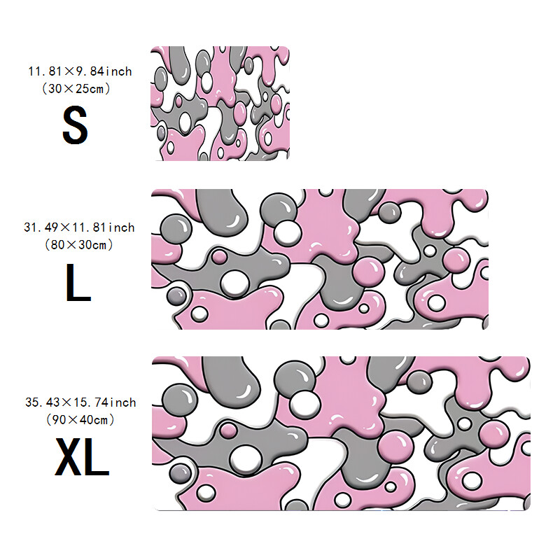 Ružičasta Bubble Sportska podloga za miša, 11,81 x 9,84 inča, produžena gaming podloga za miša s 2 mm protukliznom gumenom podlogom sa prošivenim rubovima, prikladna