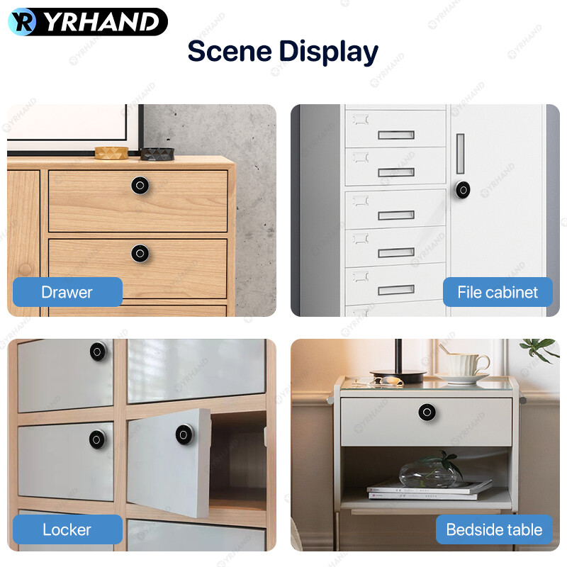 Pirkstu nospiedumu atvilktņu slēdzene Pirkstu nospiedumu skapja slēdzene vērtīgai privātai glabāšanai mājas vai biroja atvilktņu skapju skapjiem