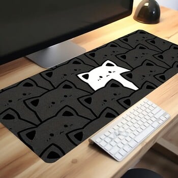 Χαριτωμένο αντιολισθητικό mousepad για γάτα, μεγάλου μεγέθους λαστιχένιο μαξιλαράκι πληκτρολογίου, ραμμένες άκρες από αντιολισθητική λαστιχένια βάση 2mm, ποντίκι gaming γραφείου υπολογιστή