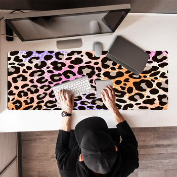 Leopard Texture Graphics Mouse Mat Large Extended Mouse Pad Desk Pad, Αντιολισθητική βάση Υπολογιστικό φύλλο υπολογιστή γραφείου Πληκτρολόγιο Mat Desk Mat