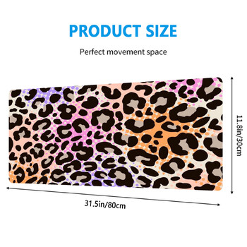 Leopard Texture Graphics Mouse Mat Large Extended Mouse Pad Desk Pad, Αντιολισθητική βάση Υπολογιστικό φύλλο υπολογιστή γραφείου Πληκτρολόγιο Mat Desk Mat