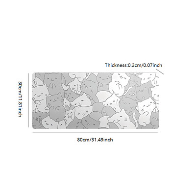 Сладка сива котешка подложка за маса Преносима неплъзгаща се подложка за мишка Абстрактни аксесоари за животни Настолна игра Офис аксесоари Подложка за мишка Подходяща