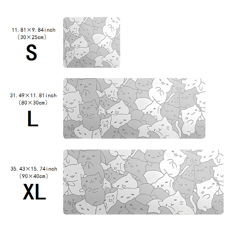 Сладка сива котешка подложка за маса Преносима неплъзгаща се подложка за мишка Абстрактни аксесоари за животни Настолна игра Офис аксесоари Подложка за мишка Подходяща