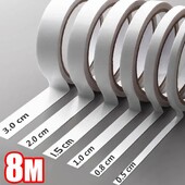 8M двустранна лента, бяла, супер здрава, двулицева, мощна, разкъсваща се на ръка ултратънка, силно залепваща лента, 5/8/10/12/15/18/20/30 mm