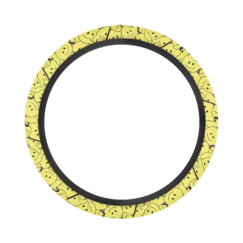 Poliesterio automobilio vairo apsauginis dangtelis, skirtas užsienio prekybai, šypsenos išraiška, spausdintas „Four Seasons“ universalus kryptinis dangtelis nuo dulkių