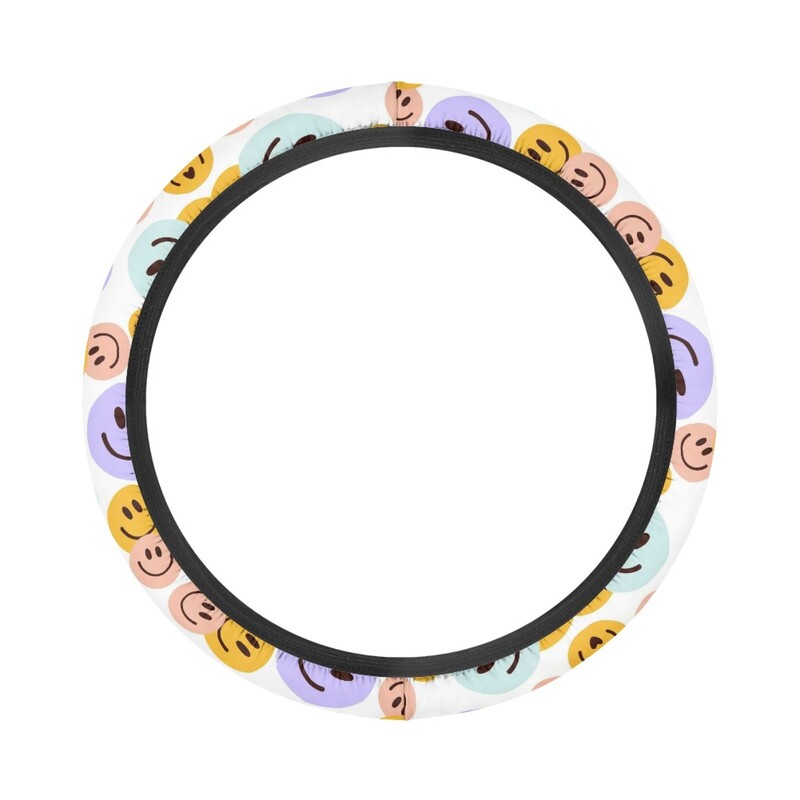 Poliesterio automobilio vairo apsauginis dangtelis, skirtas užsienio prekybai, šypsenos išraiška, spausdintas „Four Seasons“ universalus kryptinis dangtelis nuo dulkių