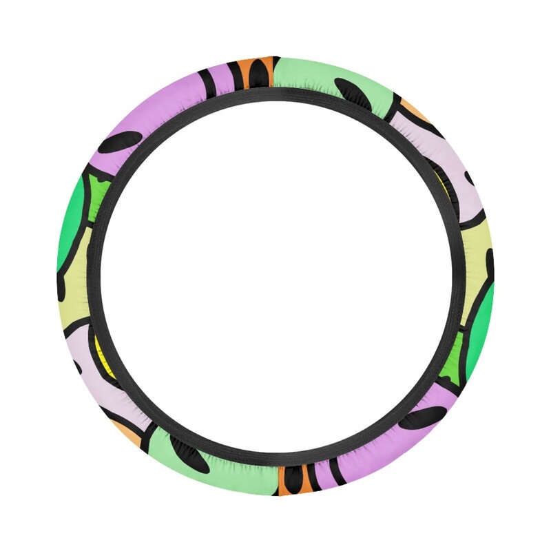 Poliesterio automobilio vairo apsauginis dangtelis, skirtas užsienio prekybai, šypsenos išraiška, spausdintas „Four Seasons“ universalus kryptinis dangtelis nuo dulkių