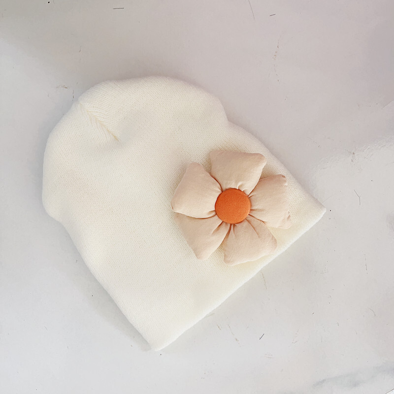 Beebi müts sügis- ja talvine beebi kootud kampsunimüts lill soe super armas beebimüts villane müts