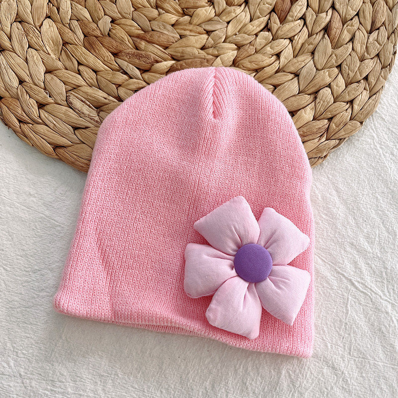 Beebi müts sügis- ja talvine beebi kootud kampsunimüts lill soe super armas beebimüts villane müts