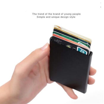 Θήκη κάρτας Rfid Smart Wallet Μεταλλικό λεπτό λεπτό ανδρικό πορτοφόλι Γυναικεία πορτοφόλια Pop Up Μινιμαλιστικό πορτοφόλι Μικρό μαύρο πορτοφόλι ανδρικά πορτοφόλια