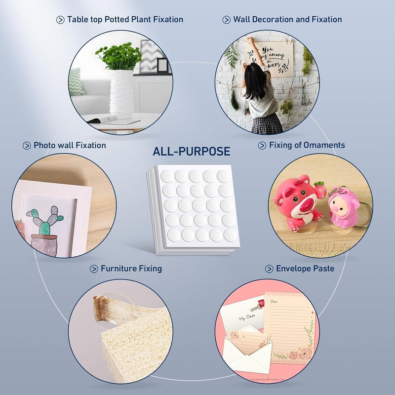 Poster adeziv cu două fețe cu 50 de puncte Bandă transparentă cu punct de adeziv rotund fără urme Autocolant adeziv puternic pentru bricolaj