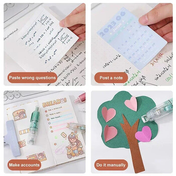 Cute Dots Glue Tape Συγκολλητικός κύλινδρος διπλής όψης με δυνατότητα ώθησης και επαναπλήρωσης για παιδιά, κορίτσια, DIY Photo Album Σχολικά είδη γραφικής ύλης