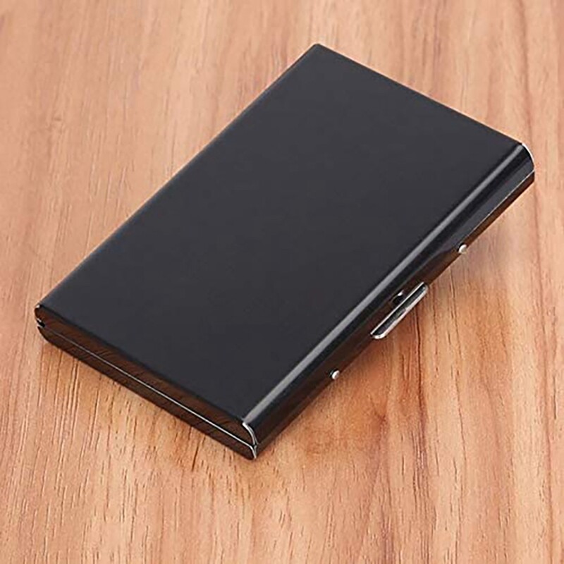 Кутия за съхранение на кредитни карти и визитки от неръждаема стомана, преносима кутия за съхранение на кредитни карти, защита от метална обвивка