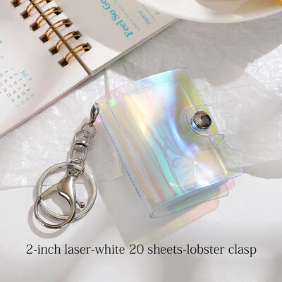 JIANWU лазерен седемцветен мини фотоалбум 1/2 инча джобни папки с бутон за щракане Творчески Направи си сам ученически консумативи Канцеларски материали