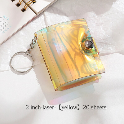 JIANWU лазерен седемцветен мини фотоалбум 1/2 инча джобни папки с бутон за щракане Творчески Направи си сам ученически консумативи Канцеларски материали