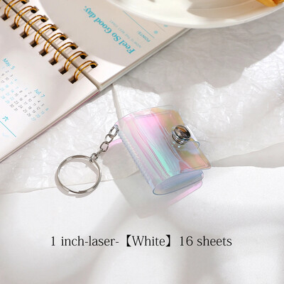 JIANWU лазерен седемцветен мини фотоалбум 1/2 инча джобни папки с бутон за щракане Творчески Направи си сам ученически консумативи Канцеларски материали