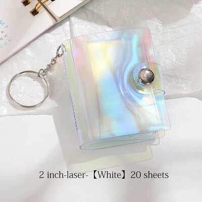 JIANWU лазерен седемцветен мини фотоалбум 1/2 инча джобни папки с бутон за щракане Творчески Направи си сам ученически консумативи Канцеларски материали