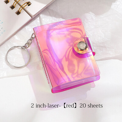 JIANWU лазерен седемцветен мини фотоалбум 1/2 инча джобни папки с бутон за щракане Творчески Направи си сам ученически консумативи Канцеларски материали