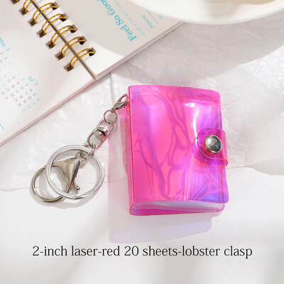 JIANWU лазерен седемцветен мини фотоалбум 1/2 инча джобни папки с бутон за щракане Творчески Направи си сам ученически консумативи Канцеларски материали