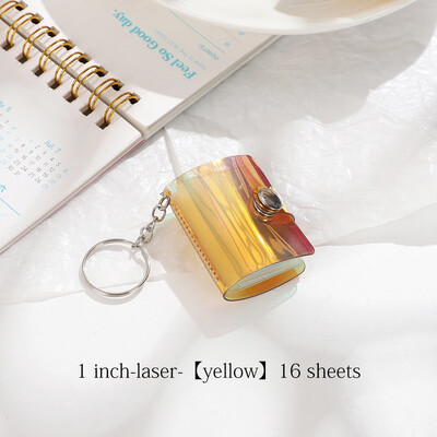 JIANWU лазерен седемцветен мини фотоалбум 1/2 инча джобни папки с бутон за щракане Творчески Направи си сам ученически консумативи Канцеларски материали