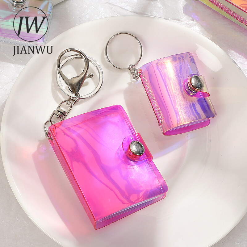 JIANWU лазерен седемцветен мини фотоалбум 1/2 инча джобни папки с бутон за щракане Творчески Направи си сам ученически консумативи Канцеларски материали