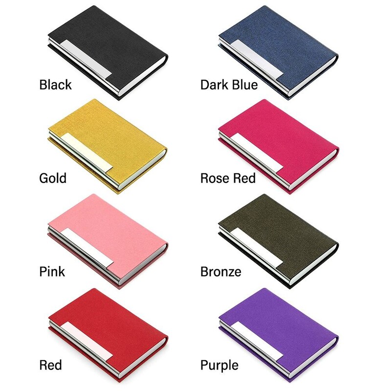Neprarandantis vyras ir moteris su magnetine sagtimi PU odos vizitinės kortelės laikiklio kortelės dėklas Vardo kortelės laikiklio kortelės kišenė