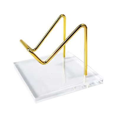 Metalinis mineralinis stendas su akrilo pagrindu, skirtas krištolo papuošalų stovui, akmeninei lentynai