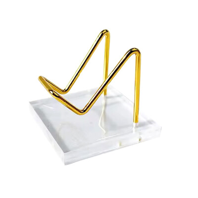 Metalinis mineralinis stendas su akrilo pagrindu, skirtas krištolo papuošalų stovui, akmeninei lentynai