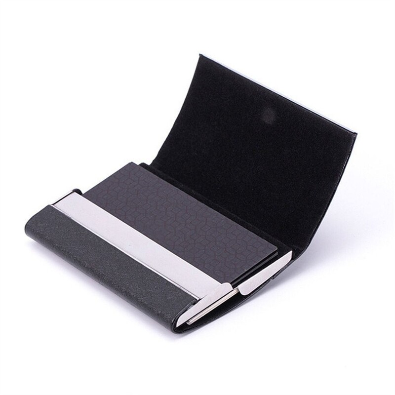 PU odinis vizitinių kortelių dėklas, nerūdijančio plieno plonas kišeninis vardinių kortelių laikiklis Daugiaspalvė metalinė piniginė Kreditinės kortelės dėžutė vyrams, moterims