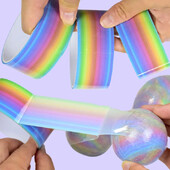 Curcubeu Lipici pentru rulare Benzi lipicioase de decompresie Jucărie de relaxare Minge lipicioasă Artizanat manual DIY Realizarea benzilor de bile colorate