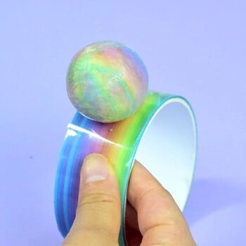 Rainbow Ball Rolling Glue Αποσυμπίεση Αυτοκόλλητες Ταινίες Χαλαρωτικό Παιχνίδι Sticky Ball Χειροποίητο DIY Crafting Κατασκευή Χρωματιστών Ταινιών Μπαλών