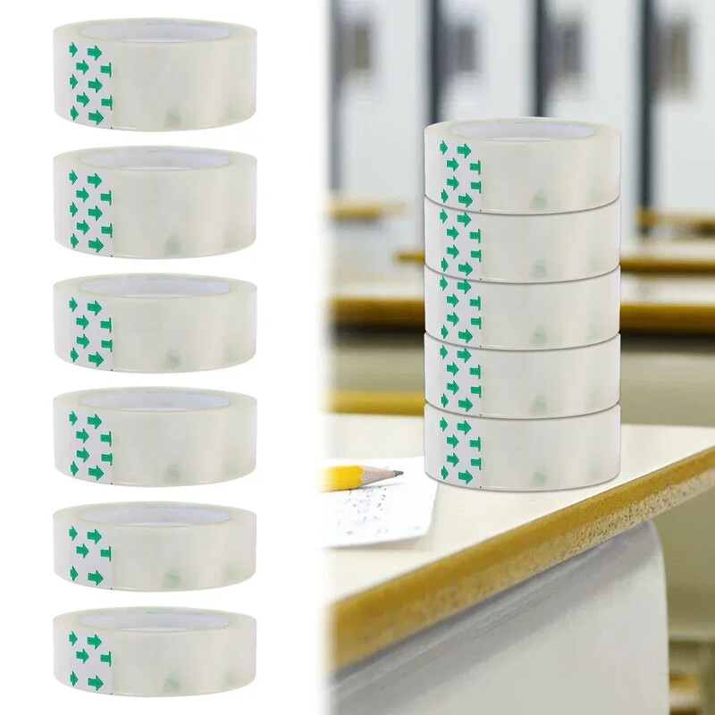 1-10 БР. Силна лепкава прозрачна лента Невидими залепващи опаковъчни ленти Опаковъчна прозрачна лента Домашен офис Ученически пособия