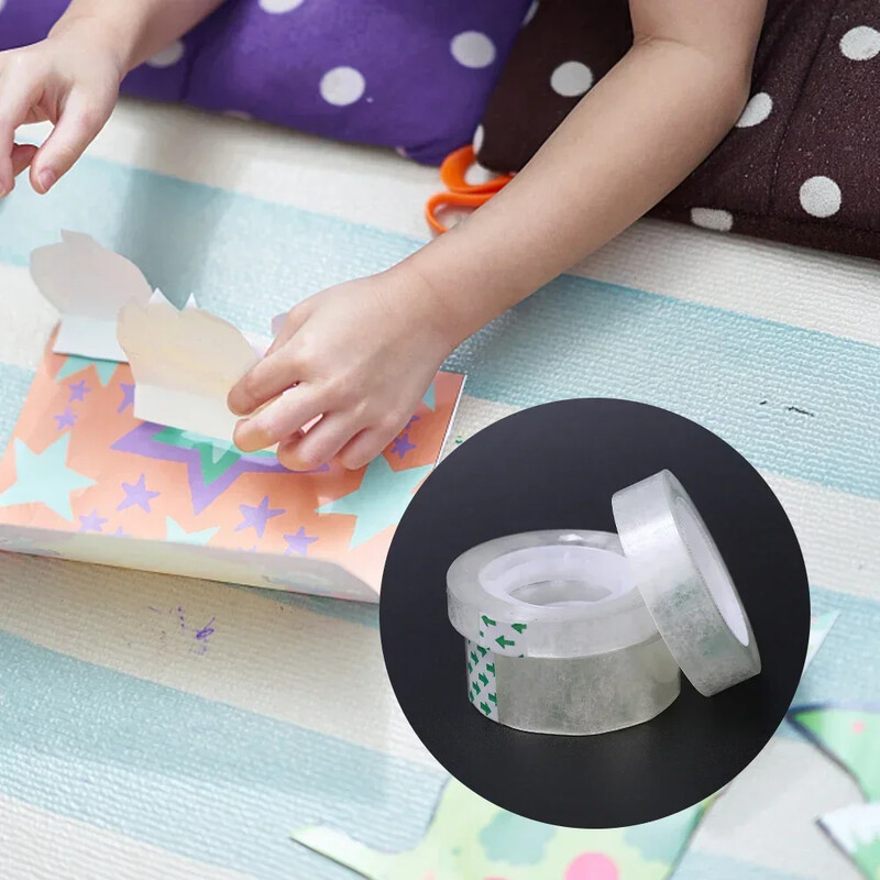 1-10 БР. Силна лепкава прозрачна лента Невидими залепващи опаковъчни ленти Опаковъчна прозрачна лента Домашен офис Ученически пособия
