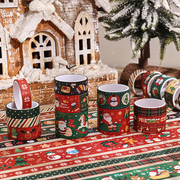 6/12Rolls Christmas Washi Tape Set Xmas Decorative Scrapbooking Santa Claus Tape Διακοσμητικές αυτοκόλλητες ταινίες κάλυψης