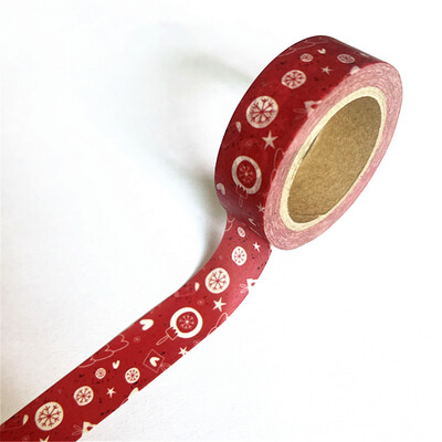 1PC Božićne Washi trake Snježne pahuljice Pruge sobova Kawaii maskirne trake Naljepnice Uredski materijal Scrapbooking Školski pribor