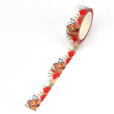 NOU 1X 10M Decor Case de Crăciun Set de bandă Washi pentru albume de albume Bandă de mascare adezivă Cute Journaling Kawaii Papelaria
