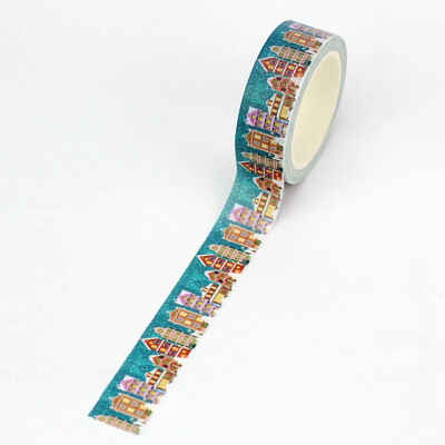 NOU 1X 10M Decor Case de Crăciun Set de bandă Washi pentru albume de albume Bandă de mascare adezivă Cute Journaling Kawaii Papelaria