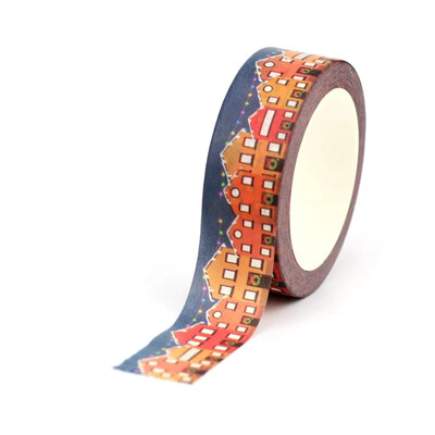 NOU 1X 10M Decor Case de Crăciun Set de bandă Washi pentru albume de albume Bandă de mascare adezivă Cute Journaling Kawaii Papelaria