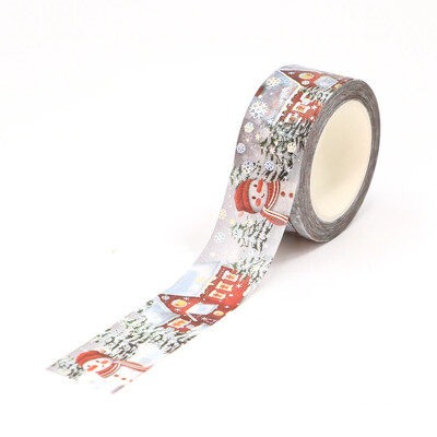 NOU 1X 10M Decor Case de Crăciun Set de bandă Washi pentru albume de albume Bandă de mascare adezivă Cute Journaling Kawaii Papelaria