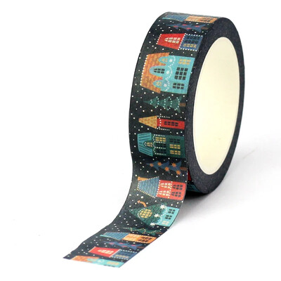 NOU 1X 10M Decor Case de Crăciun Set de bandă Washi pentru albume de albume Bandă de mascare adezivă Cute Journaling Kawaii Papelaria