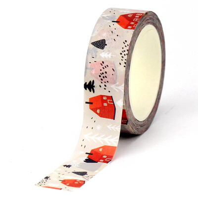 NOU 1X 10M Decor Case de Crăciun Set de bandă Washi pentru albume de albume Bandă de mascare adezivă Cute Journaling Kawaii Papelaria