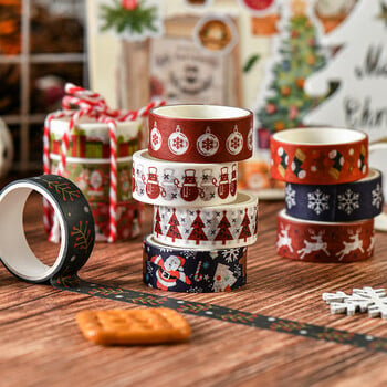 Christmas Washi Tapes 6Pcs Festival Washi Tape Stationery Gift Cinta Adhesiva Decorativa Scrapbooking Supplies Σετ Ταινιών Washi