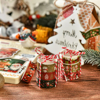 Christmas Washi Tapes 6Pcs Festival Washi Tape Stationery Gift Cinta Adhesiva Decorativa Scrapbooking Supplies Σετ Ταινιών Washi