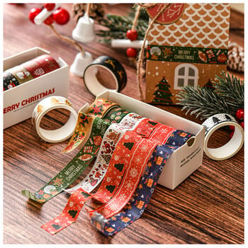 Christmas Washi Tapes 6Pcs Festival Washi Tape Stationery Gift Cinta Adhesiva Decorativa Scrapbooking Supplies Σετ Ταινιών Washi