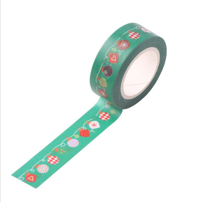 15 mm X 10 m Božićno drvce od snježnog jelena Ukrasna Washi traka DIY Scrapbooking Samoljepljiva traka Školski uredski pribor