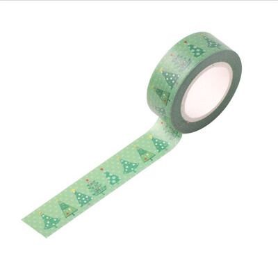 15 mm X 10 m Božićno drvce od snježnog jelena Ukrasna Washi traka DIY Scrapbooking Samoljepljiva traka Školski uredski pribor