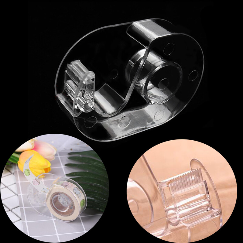 1,5 CM лента Специален нож за тиксо Седалка Прозрачна лента за тиксо Диспенсър Офис ученически пособия